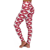 Kiss Print High Waisted Yoga Leggings - Stylish Activewear
