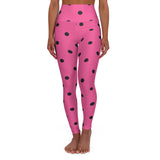 Polka Dot High Waisted Yoga Leggings - Stylish Fitness Leggings