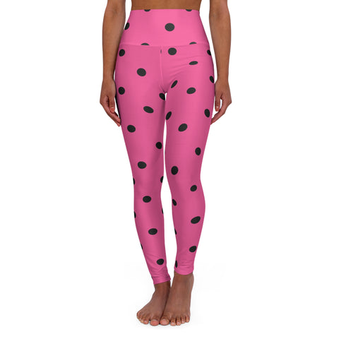 Polka Dot High Waisted Yoga Leggings - Stylish Fitness Leggings