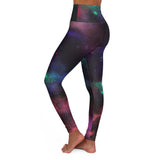 Cosmic High Waisted Yoga Leggings - Galaxy Print Activewear