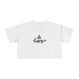 Be Happy Women's Crop Tee - Stylish Casual Wear for Positive Vibes