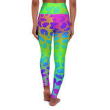 Vibrant High Waisted Yoga Leggings - Colorful Leopard Print