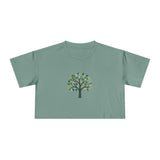 Eco-Friendly Women's Crop Tee with Tree Design - Perfect for Nature Lovers