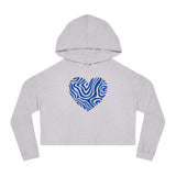Heart Pattern Cropped Hoodie - Stylish Women's Sweatshirt