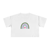 Women's Crop Tee - Rainbow Heart Design