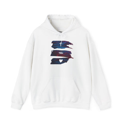 Inspirational Abstract Hoodie with Heart Design
