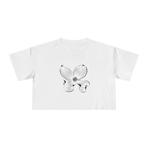 Floral Women's Crop Tee - Stylish & Comfortable Summer Top