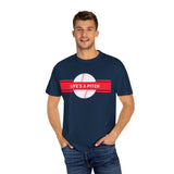 Life's a Pitch Unisex Garment-Dyed T-shirt | Casual Baseball Tee for Sports Lovers