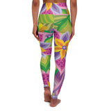Vibrant High Waisted Yoga Leggings with Floral Design