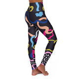 Chic High Waisted Yoga Leggings with Colorful Abstract Design