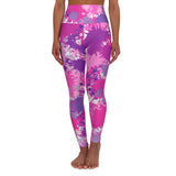 Colorful High Waisted Yoga Leggings - Vibrant Tie-Dye Activewear