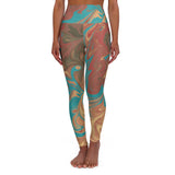 Bohemian High Waisted Yoga Leggings - Colorful Swirl Design