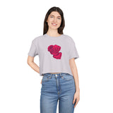 Floral Women's Crop Tee - Rose Design for Everyday Style