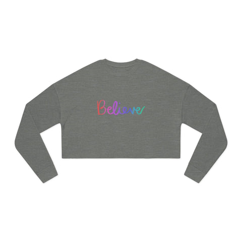 Women's Cropped Sweatshirt | 'Believe' Inspirational Apparel