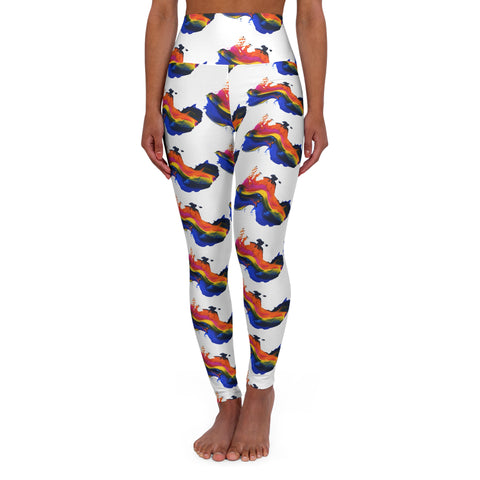 Rainbow Splash High Waisted Yoga Leggings - Comfortable Activewear