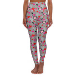 Romantic Heart Print High Waisted Yoga Leggings