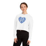 Heart Pattern Cropped Hoodie - Stylish Women's Sweatshirt