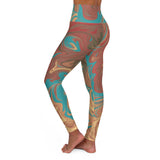 Bohemian High Waisted Yoga Leggings - Colorful Swirl Design