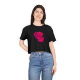 Floral Women's Crop Tee - Rose Design for Everyday Style