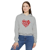 God Loves You Women's Cinched Bottom Hoodie