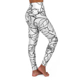 Elegant High Waisted Yoga Leggings with Floral Design