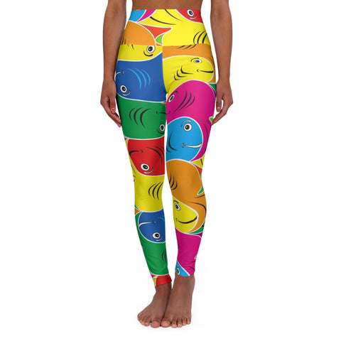 Colorful Smiley Face High Waisted Yoga Leggings