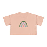 Women's Crop Tee - Rainbow Heart Design
