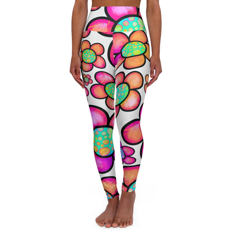 Floral High Waisted Yoga Leggings – Vibrant & Comfortable Activewear