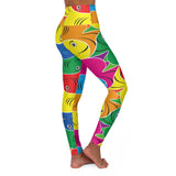 Colorful Smiley Face High Waisted Yoga Leggings