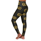 Glittery Spiral High Waisted Yoga Leggings - Stylish Fitness Wear