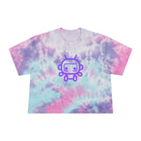 Trendy Women’s Tie-Dye Crop Tee with Cute Robot Design