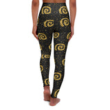 Glittery Spiral High Waisted Yoga Leggings - Stylish Fitness Wear