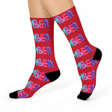 Playful December Cushioned Crew Socks - Perfect for Holiday Cheer!