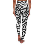 Stylish High Waisted Yoga Leggings - Chic Black & White Design
