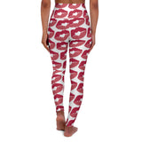 Kiss Print High Waisted Yoga Leggings - Stylish Activewear