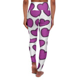 High Waisted Yoga Leggings with Purple Hearts