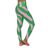 Vibrant Striped High Waisted Yoga Leggings - Comfortable Activewear