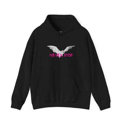 Never Stop Bat Graphic Hoodie - Unisex Heavy Blend™ Sweatshirt