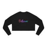 Women's Cropped Sweatshirt | 'Believe' Inspirational Apparel