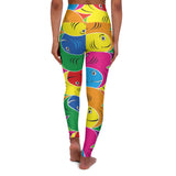Colorful Smiley Face High Waisted Yoga Leggings