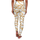 Chic Gold Chain High Waisted Yoga Leggings - Stylish Activewear