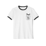 Stop Staring at My Pocket Unisex Cotton Ringer T-Shirt