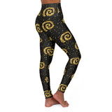 Glittery Spiral High Waisted Yoga Leggings - Stylish Fitness Wear