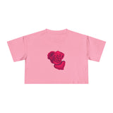 Floral Women's Crop Tee - Rose Design for Everyday Style
