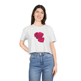 Floral Women's Crop Tee - Rose Design for Everyday Style