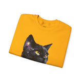 Cosmic Cat Unisex Crewneck Sweatshirt - Galaxy Design