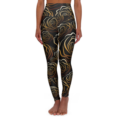 Elegant Floral High Waisted Yoga Leggings | Fitness & Fashion