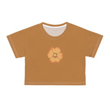 Floral Crop Tee - Earthy Chic Summer Top for Casual Outings