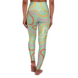 Trendy High Waisted Yoga Leggings - Colorful Abstract Design