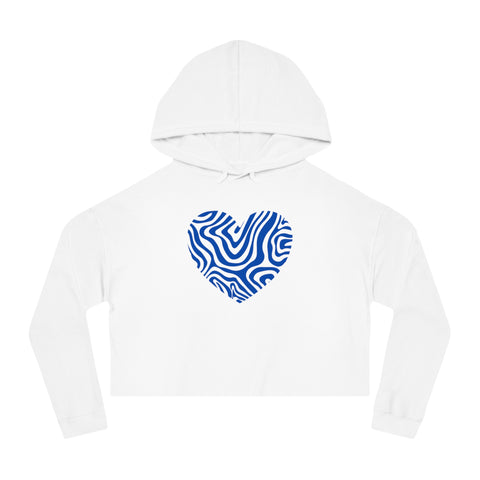 Heart Pattern Cropped Hoodie - Stylish Women's Sweatshirt